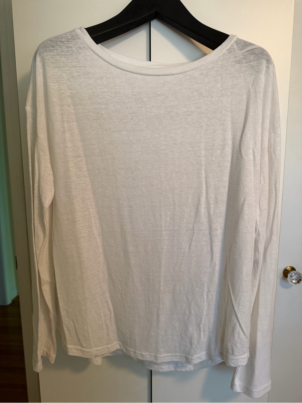 Gap White Linen Long Sleeve Tee